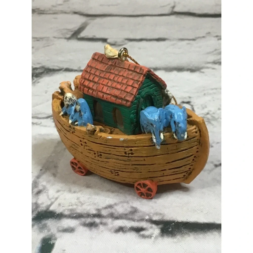 Vintage 1991 American Greetings Forget‎ Me Not Noahs Ark Christmas Ornament